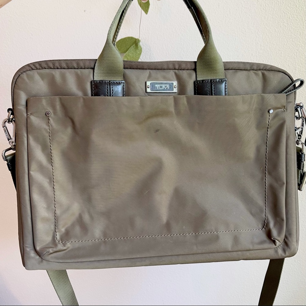 TUMI | Dark Olive Grey Laptop Bag
